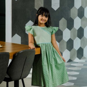 Light Grass Green Girl's Frock