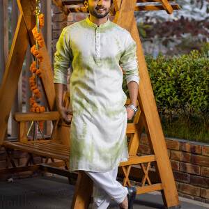 Olive Elegance Men’s Panjabi