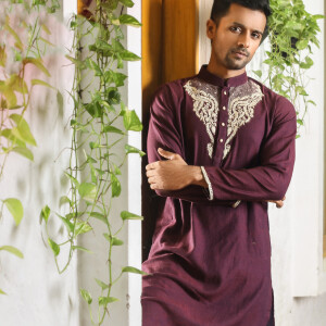 Burgundy Bliss Men’s Panjabi