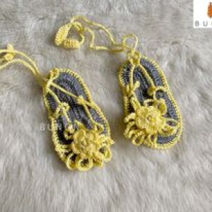 Crochet Yellow Baby Flip Flops