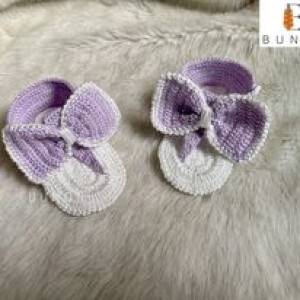 Handmade Purple Crochet Baby Summer Sandals