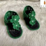 Handmade Green Crochet Baby Summer Sandals