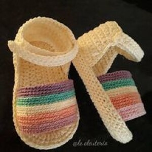 Rainbow Crochet Baby Flip Flops