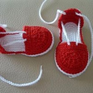 Crochet Red Baby Flip Flops