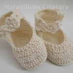 Handmade White Crochet  Newborn Baby Shoes