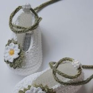 Handmade White Crochet Baby Summer Sandals