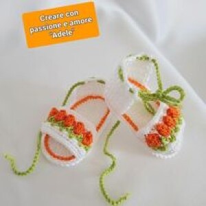 Crochet Orange Baby Flip Flops