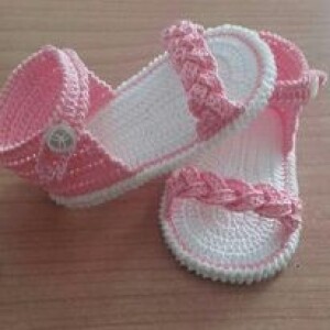 Pink Crochet Baby Flip Flops