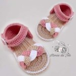 Crochet Pink & White Baby Flip Flops