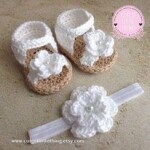 Handmade Crochet Pure White Baby Flip Flops