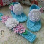 Crochet Sky Blue Baby Flip Flops