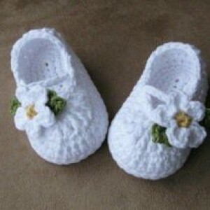 Crochet White Baby Flip Shoes