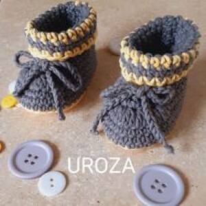 Handmade Blue Crochet Newborn Baby Shoes