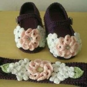 Handmade Purple Crochet Baby Summer Shoes