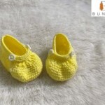 Handmade Crochet Yellow Newborn Baby Shoes