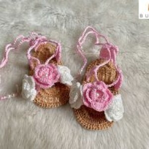 Crochet Pink Baby Flip Flops