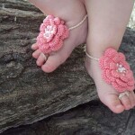 Baby Pink Color Crochet Baby Barefoot