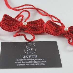 Red Bow Crochet Baby Barefoot