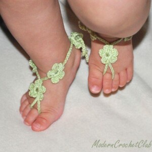 Clay Ash Color Crochet Baby Barefoot