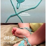 Fountain Blue Crochet Baby Barefoot