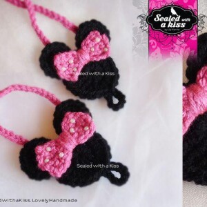 Pink And Black Crochet Baby Barefoot