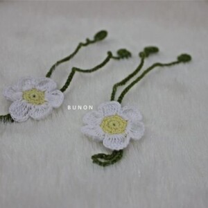 White Flower Green Lace Crochet Baby Barefoot