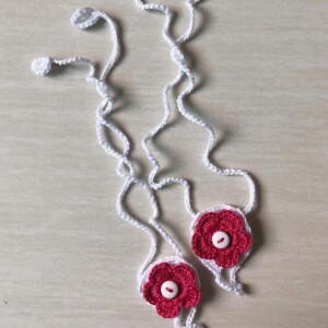 Charry Red And White Crochet Baby Barefoot