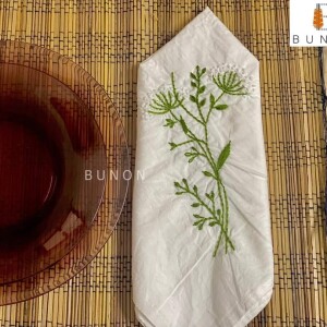 Green Handstitched Cotton Handmade Napkin