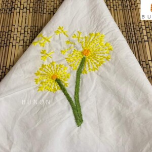 Yellow And Green Handstitched Cotton Handmade Napkin