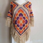 Brown Body Color Hand Knitted Poncho