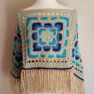 Off-White Square Shape Hand Knitted Poncho