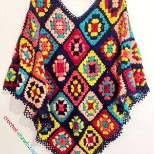 Multicolor Hand Knitted Poncho