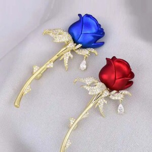 Classic Rose Flower Luxury Brooch