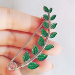 Green Leaf Hijab Brooch