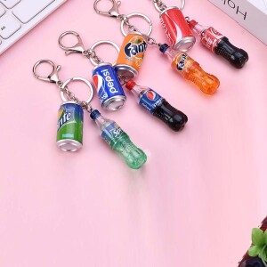 Mini Beverage Bottle Keychain