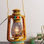 Rickshaw Painting Hurricane Lamp