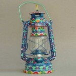 Rickshaw Painting Hurricane Lamp