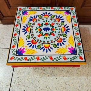 Traditional Wooden Hand Painted Jal Chowki