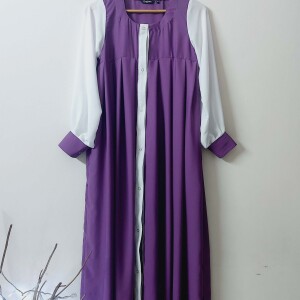 Gingham Purple Gown / Borkha