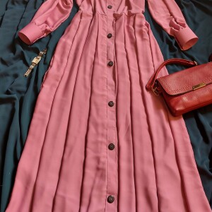 Rose Pink Colour Long Gown / Borkha