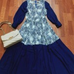 Gingham Blue Floral Gown