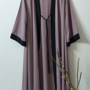 Gingham Nude colour Abaya