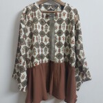 Gingham Printed Brown Koti / Shrug