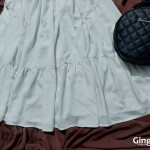 Gingham White Midi Dress