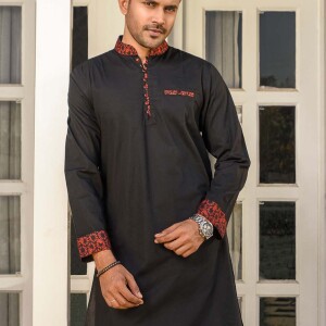 Carmine Black Men's Panjabi