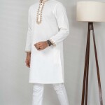 Gainsboro White Men's Panjabi