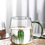 Glass Mug With Cactus