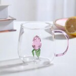 Glass Mug With Rose