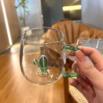 Glass Mug With Cactus