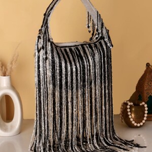 Designer Glam Fringe Bags-Vampire Black